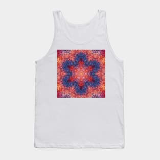 Digital Mandala Orange Blue and Red Tank Top